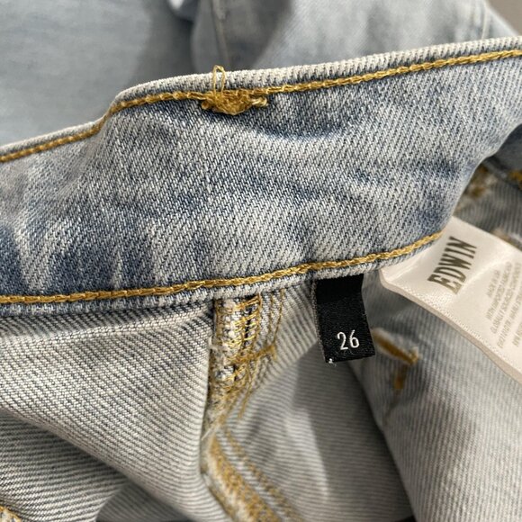Edwin Jeans Womens 26 Light Wash Marli Straight USA Stretch Denim EW2101DTR - Picture 10 of 14